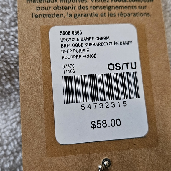 BNWT ROOTS upcycle banff charm - Picture 3 of 3